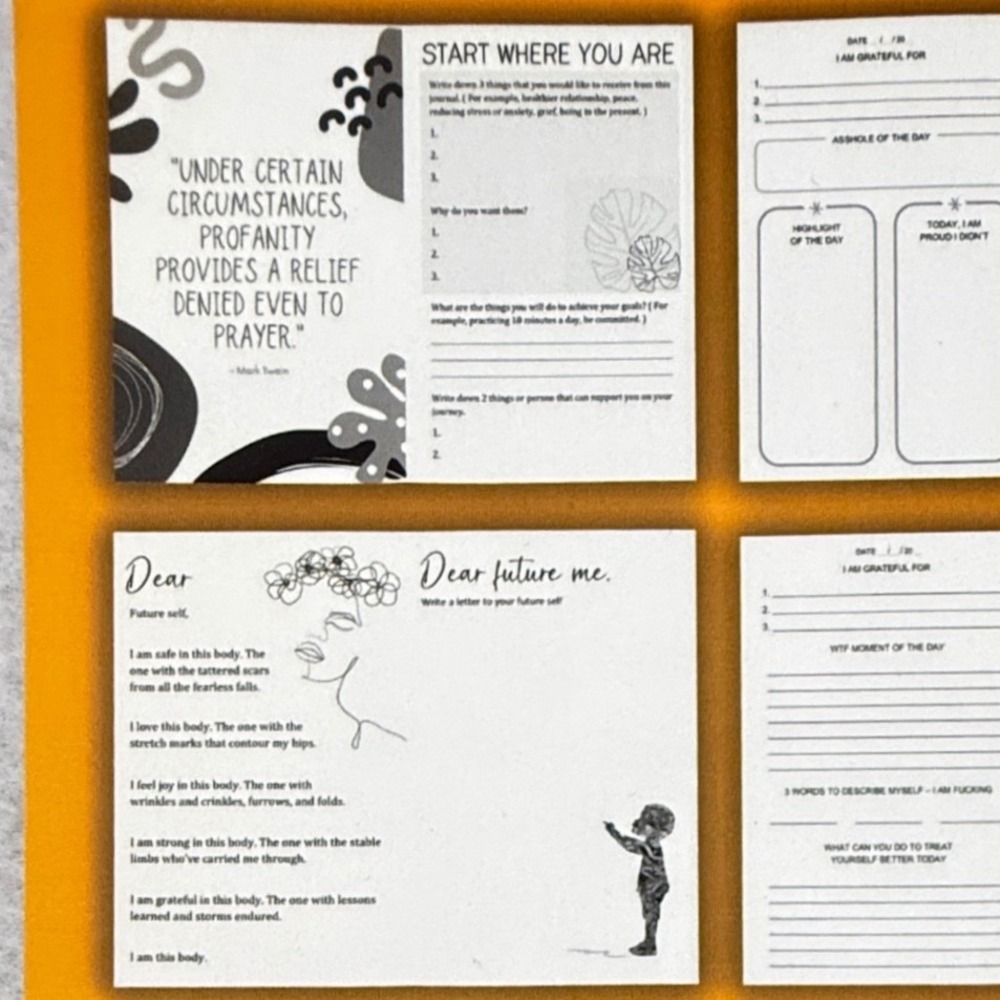Fu*k It: Guided Gratitude Journal Sweary Self-Care Daily Prompts Gentle Root Co - Picture 6 of 6